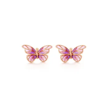 Lao Feng Xiang 18K Gold Stud Earrings Women's
