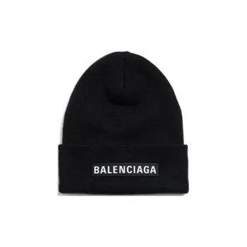 Balenciaga Wool Acrylic Beanies Unisex Black