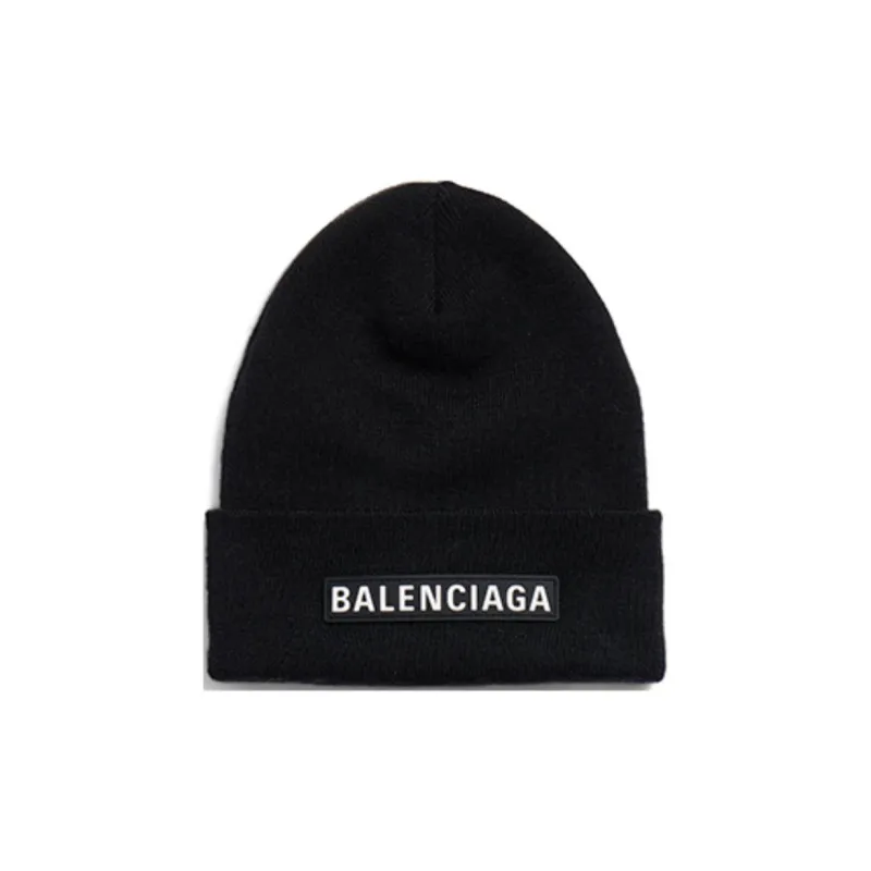 Balenciaga Wool, Acrylic Beanies Unisex Black-0