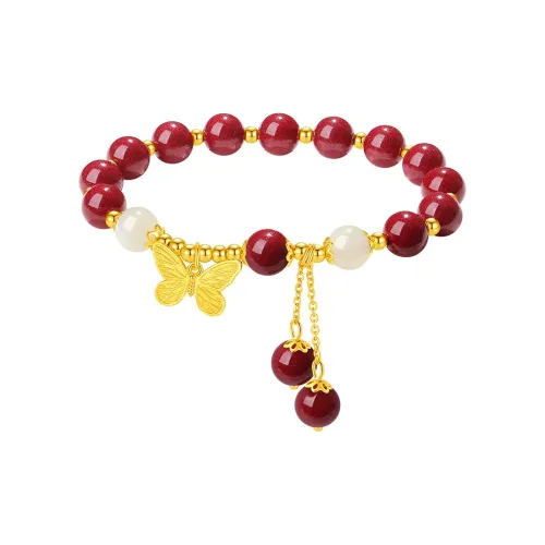 YINCHIE Reconstructed Cinnabar Bracelets Women's