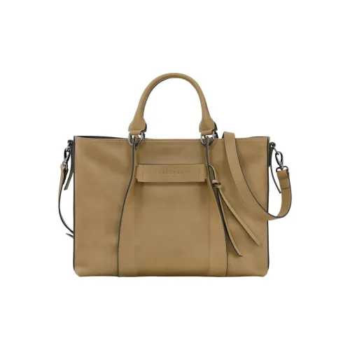 LONGCHAMP 3D Leather Tote Bag, Shopping Bag, One Shoulder Handbag Women's Umber