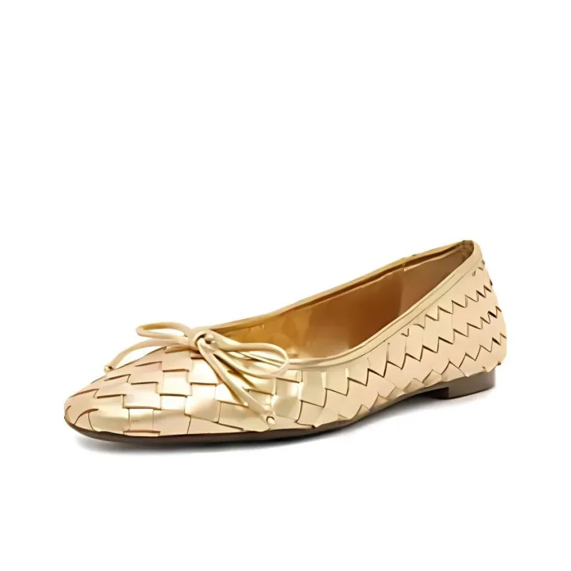 Schutz Arissa Metallic Ballerina Shoes-2
