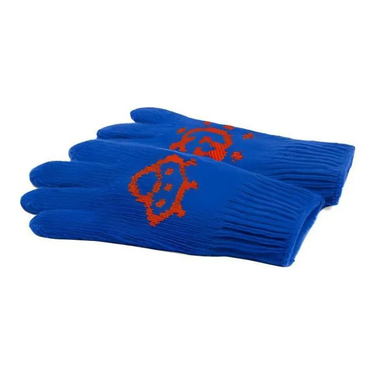 GUCCI Wool Knit Gloves Kids' Blue-1