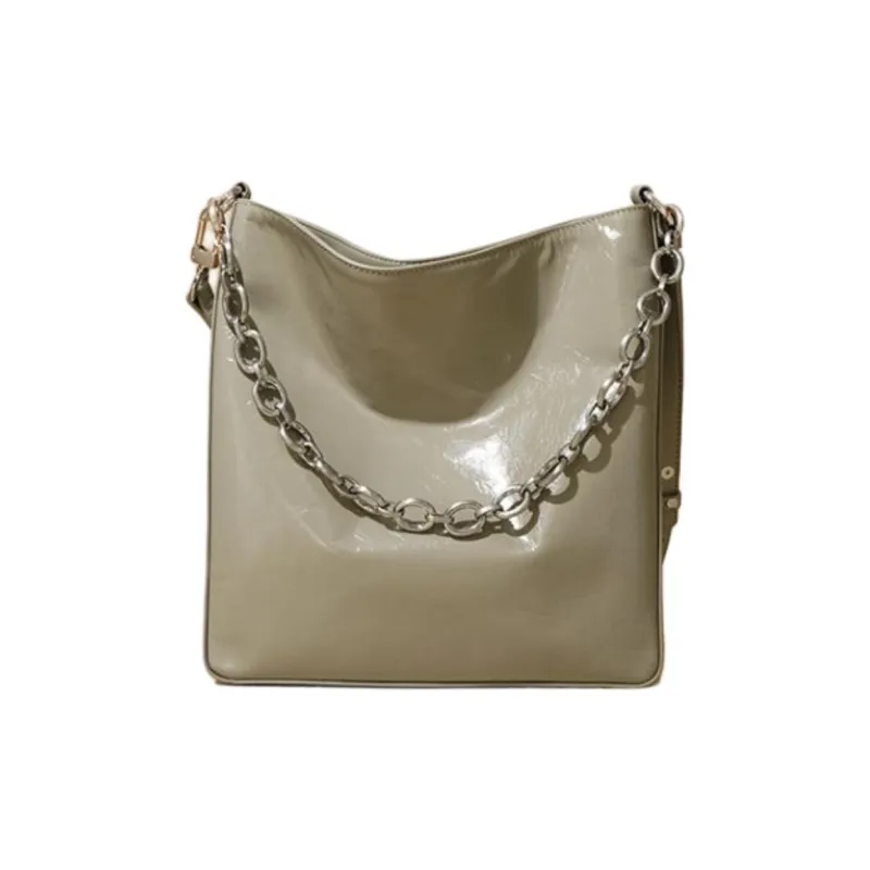 NIUMJ Top Grain Cow Leather Shoulder Bag Regular Women's Star Diamond Black/Snow Cyan-5