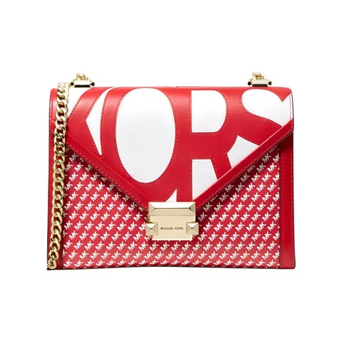 MICHAEL KORS MICHAEL KORS Luggage Collection Leather Crossbody Bag Large Size Women's Red