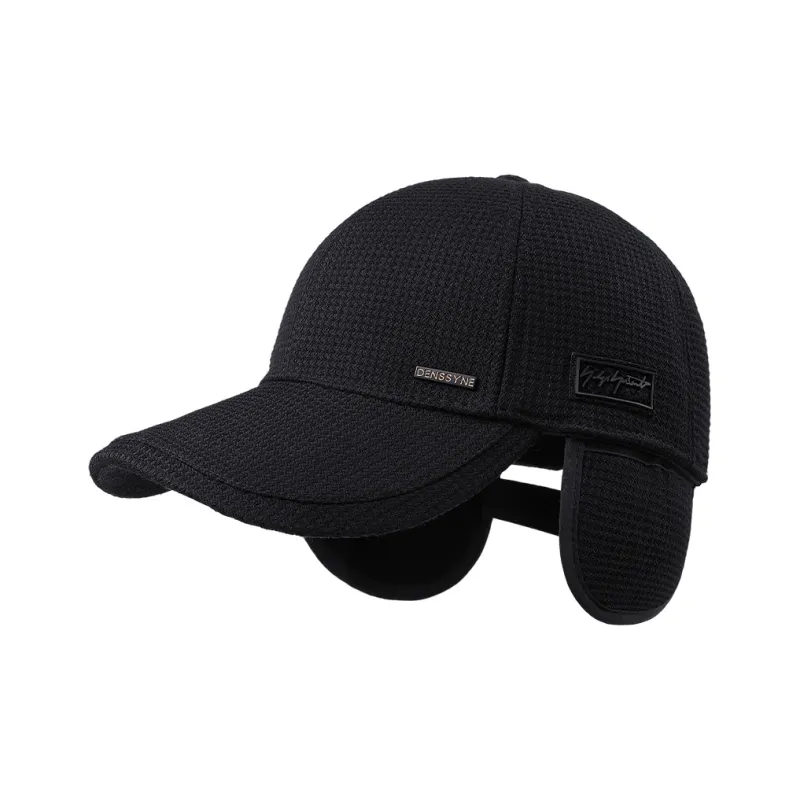 DENSSYNE Woolen Baseball Caps Men's Black-1