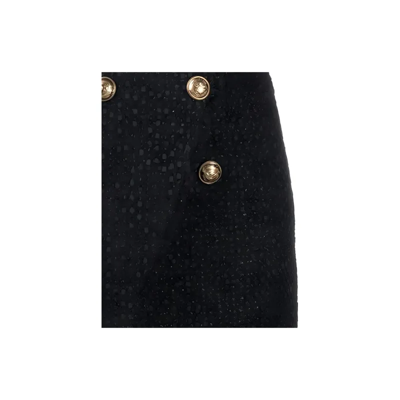 BALMAIN SS21 Casual Short Skirts Women's Black-3