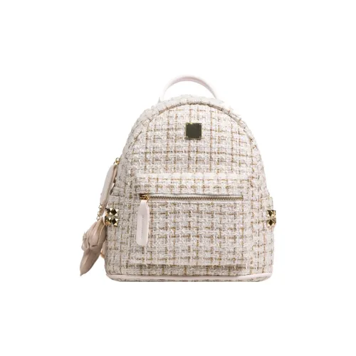 DALO Woolen One Shoulder Crossbody Backpack Women's White/Black