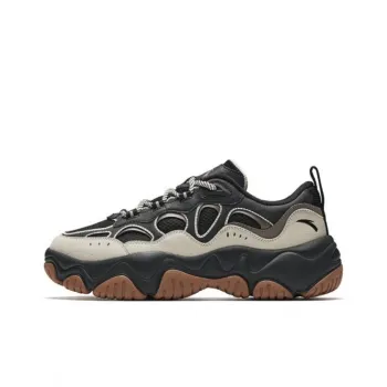Anta Cushioning Lightweight Low Top Chunky Sneakers Men's Basic Black Gray
