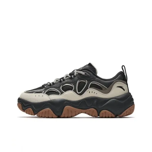 Anta Cushioning Lightweight Low Top Chunky Sneakers Men's Basic Black Gray