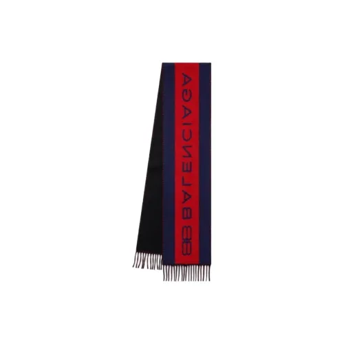 Balenciaga Wool Cashmere Knit Scarves Unisex Red/Black