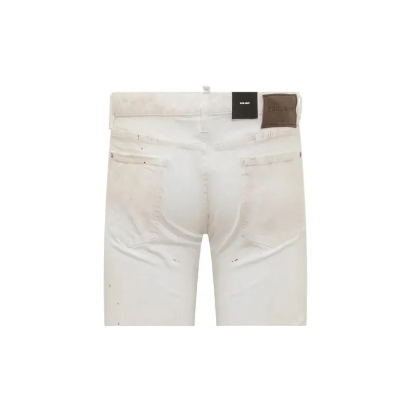 DSQUARED 2 Paint Splatter Straight Leg Skinny Jeans-4