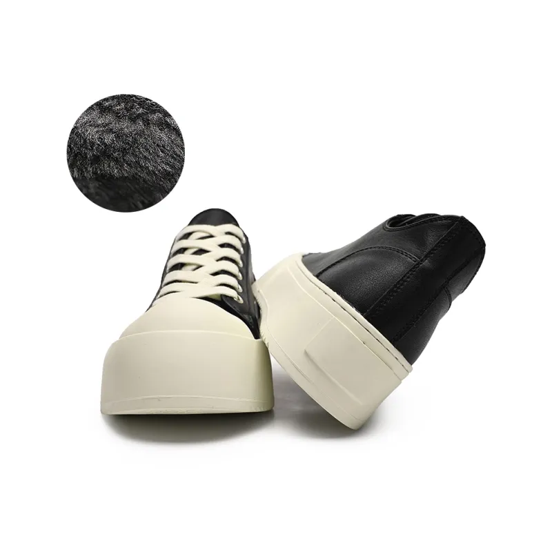ΛOLUNKΛ Slip-Resistant Cushioning Low-Top Skateboard Shoes Unisex Black-11