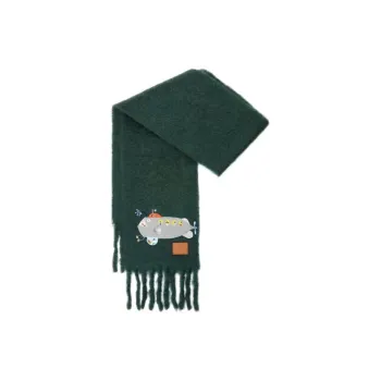 LOEWE Mohair, Wool, Polyamide Knit Scarves Women's Green