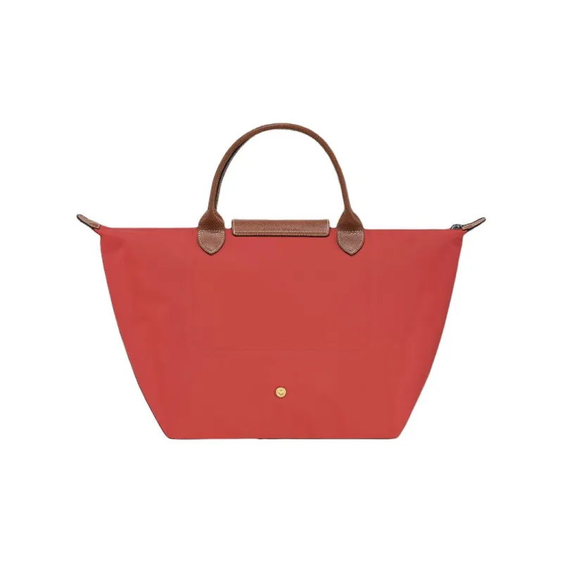 LONGCHAMP Recycled Canvas Tote Bag, Shopping Bag, Handbag Medium Size Women's Tomato Red-2