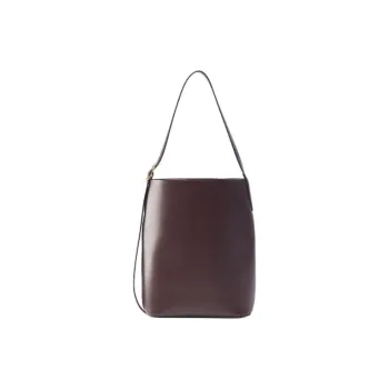 UNIQLO Synthetic Leather Shoulder Bag Unisex Dark Brown