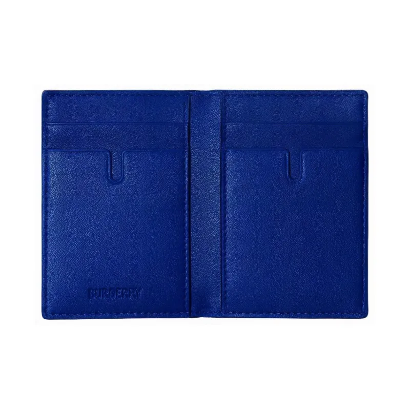 Burberry Polyester Blended Cotton Card Holder Men's Knight Blue-1
