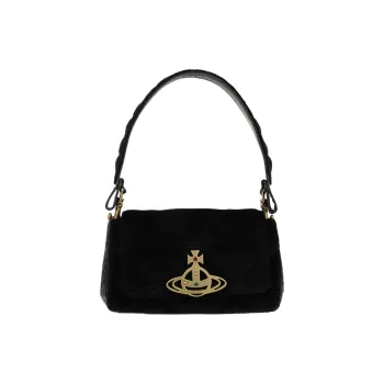 Vivienne Westwood HAZEL Cow Leather Handbag Medium Size Women's Black