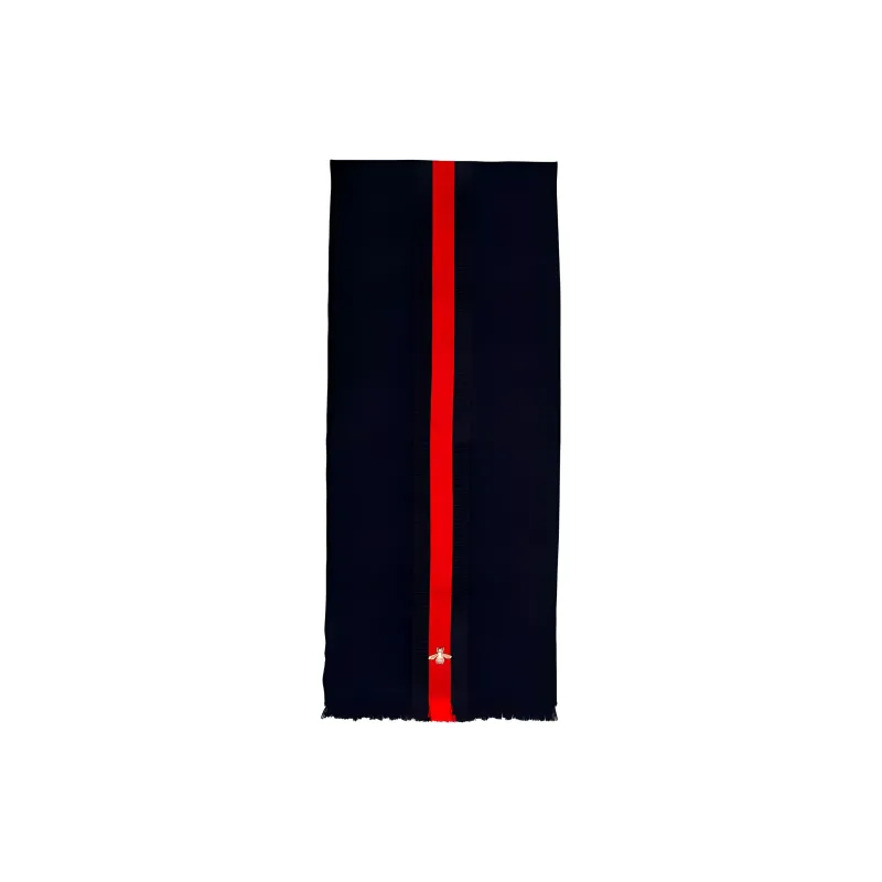 GUCCI Wool Cashmere Silk Knit Scarves Men's Cerulean-1