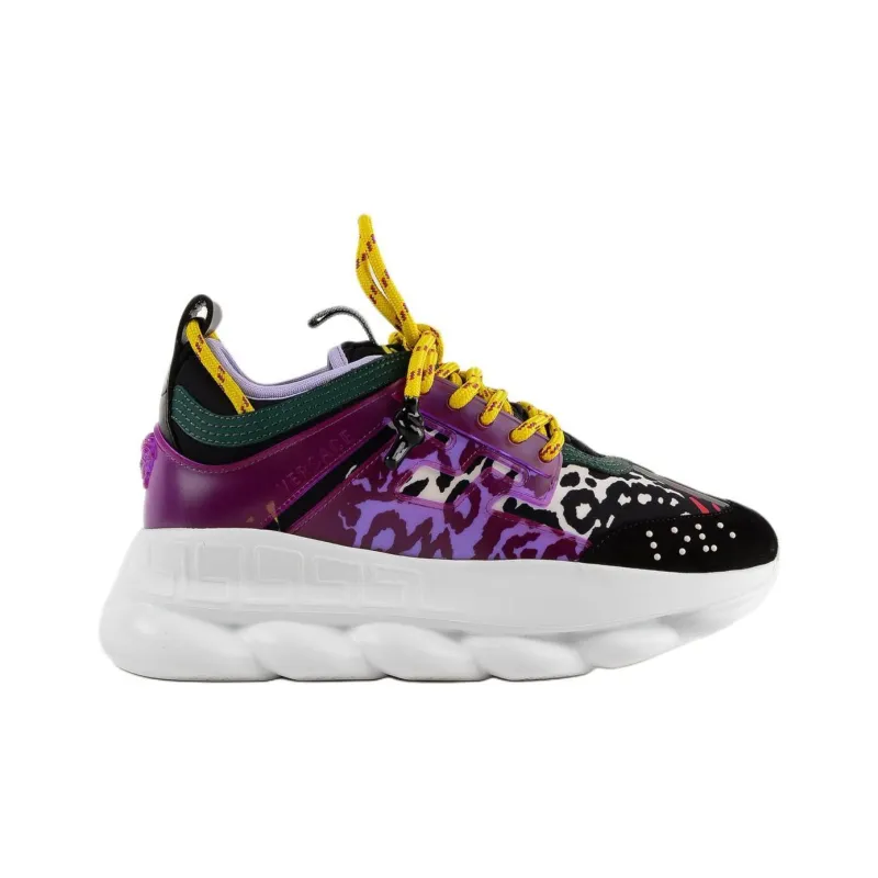 VERSACE Chain Reaction Low Top Casual Shoes Women's Purple-1