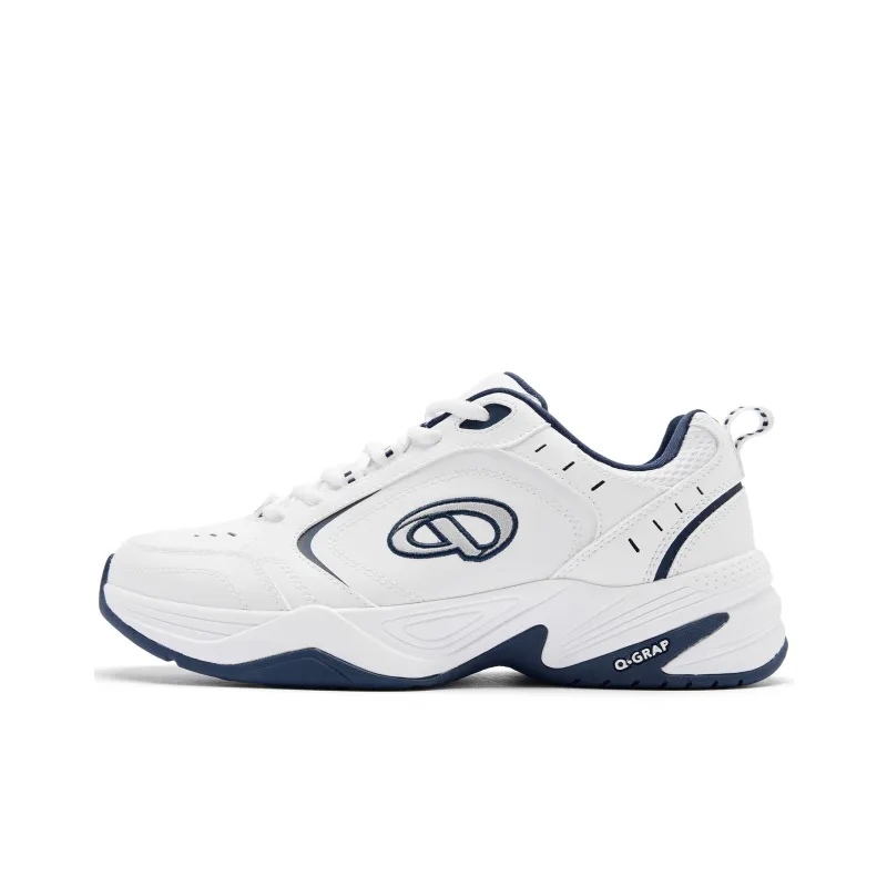 QIAODAN Samoy Badminton Shoes Men Low Top Jordan White Graphite Blue-1