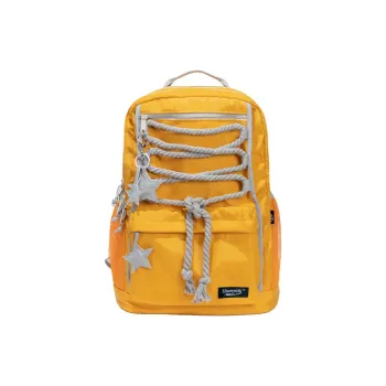SHUNYIDE Nylon Backpack Medium Size Unisex Golden Bowl Flower Yellow Gray/Jelly Bubble Yellow