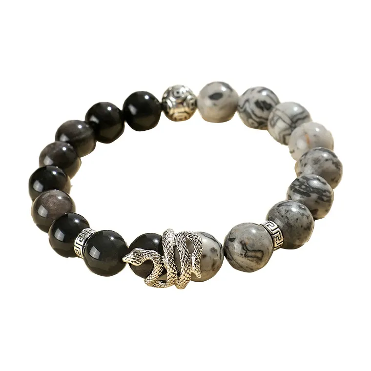 Red All Year Round Map Stone Bracelets Unisex-6