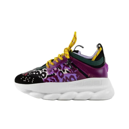 VERSACE Chain Reaction Low Top Casual Shoes Women's Purple