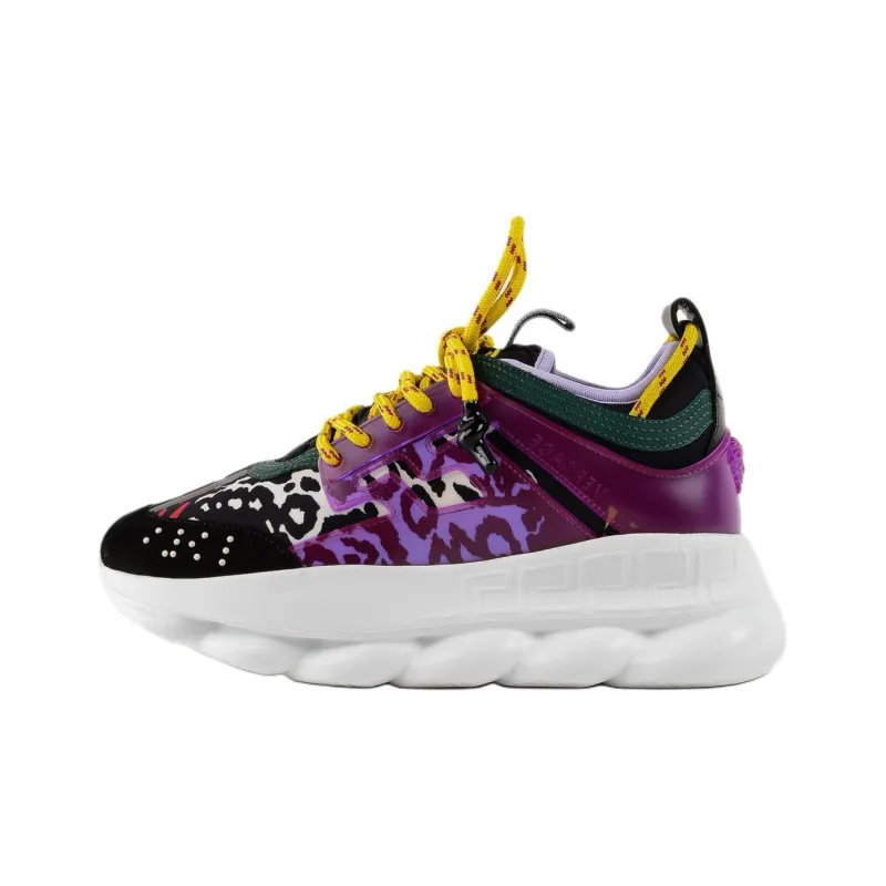 VERSACE Chain Reaction Low Top Casual Shoes Women's Purple-0