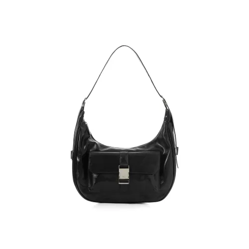SQUARE Line Cow Leather Crossbody Bag Shoulder Bag Large Size Women's
