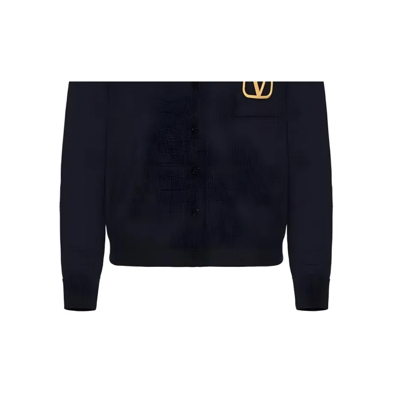 Valentino VLogo Embroidered Buttoned Cardigan-5