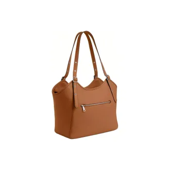 COACH Pebbled Leather Tote Bag Shopping Bag Handbag Shoulder Bag Large Size Women's Silver & Light Horse Saddle