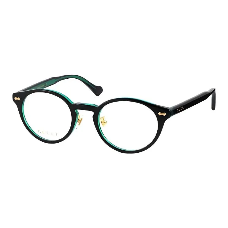 GUCCI Acetate Oval Eyeglass Frames Unisex Black-0