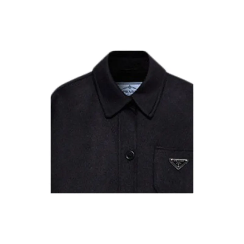 PRADA Triangle Logo Button Up Jacket-5