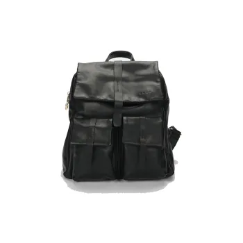 SADI Cow Leather Backpack Regular Unisex Black