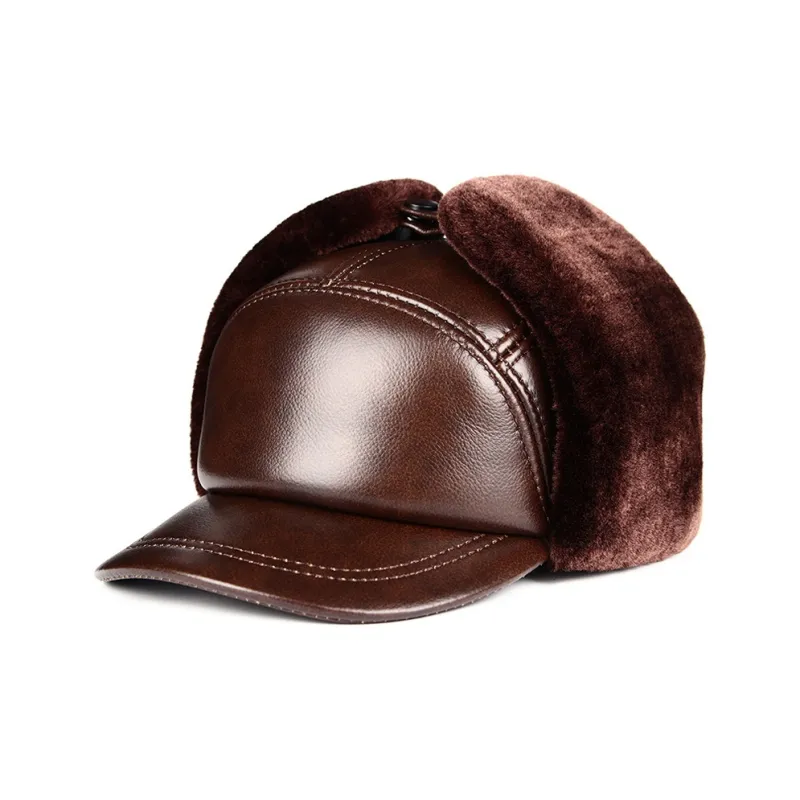 BANDICOOT Cow Leather Trapper Hats Men's-4