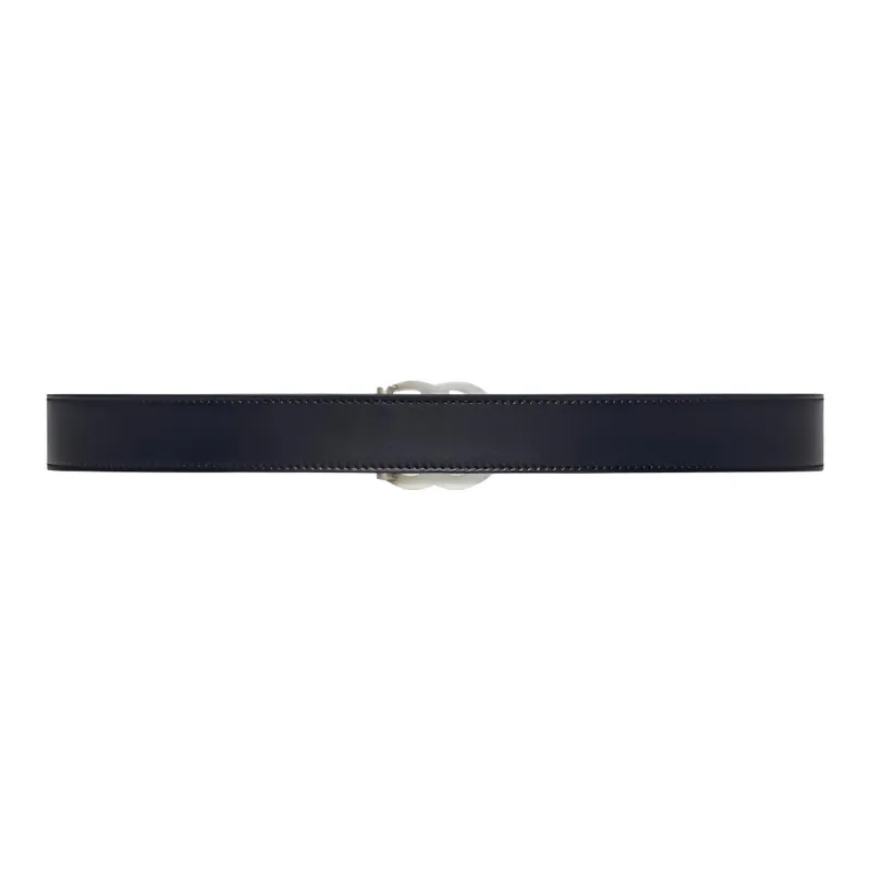 GUCCI Canvas Leather Belts Men's Beige/Blue Width 3cm-3