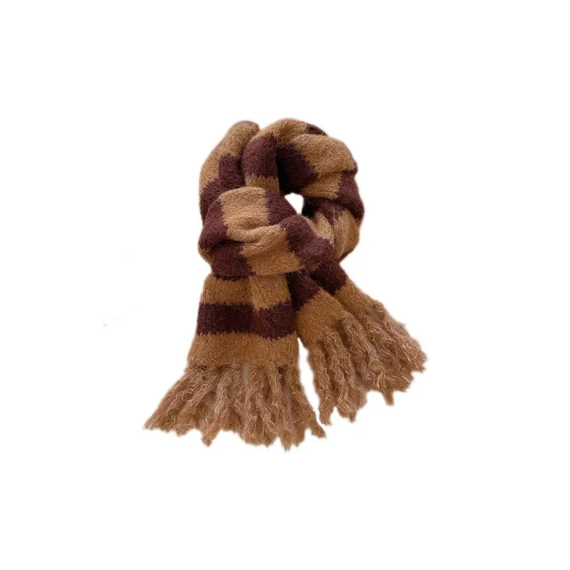 PISHUSHU Wool Blend Knit Scarves Unisex-7