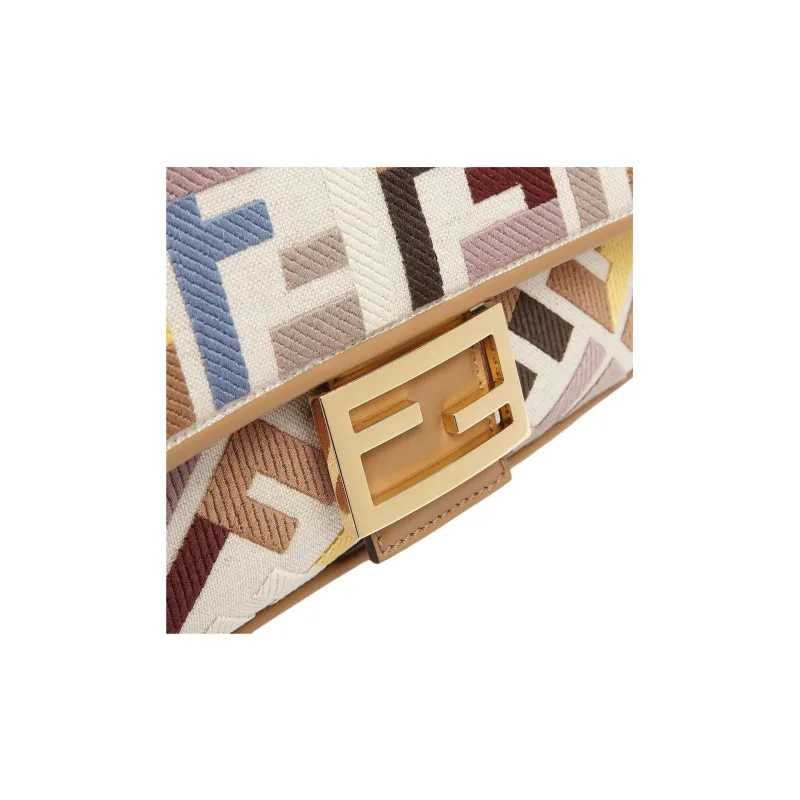 FENDI Baguette Canvas Canvas Bag Shoulder Bag Crossbody Bag Handbag Women's Multicolor-4