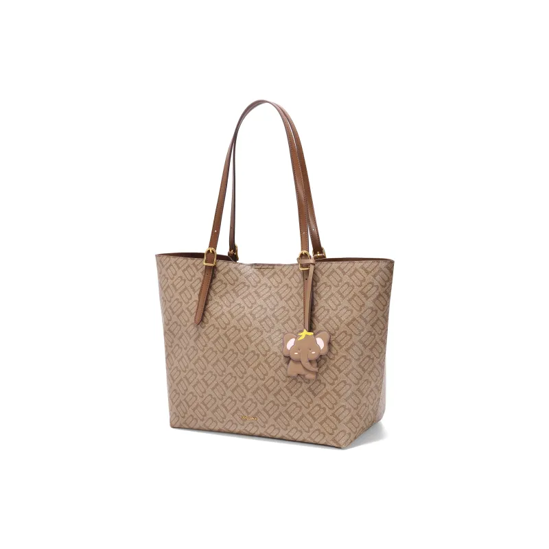 BELLE Artificial Leather Tote Bag, Shoulder Bag Tubas Women's Coffee/Apricot-1