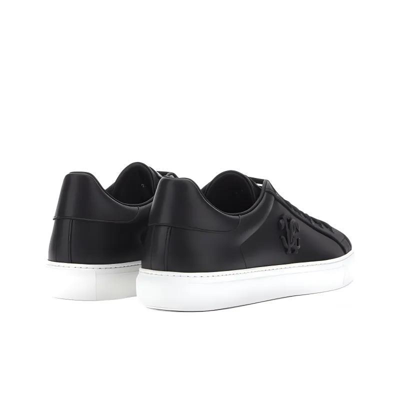 Roberto Cavalli Mirror Snake-embellished Leather Sneakers-3