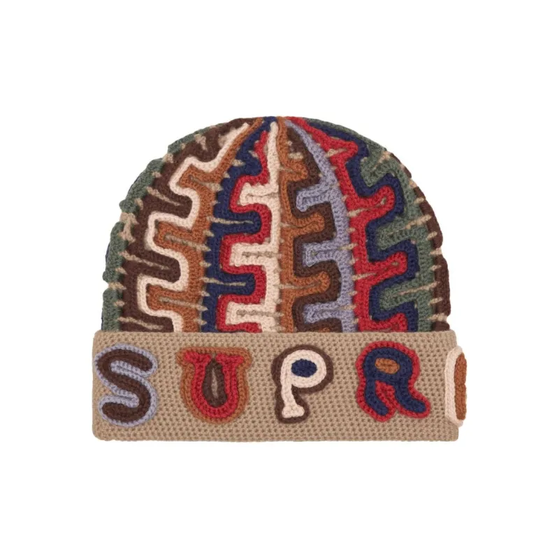 Supreme Yarn Applique Beanie Red-4