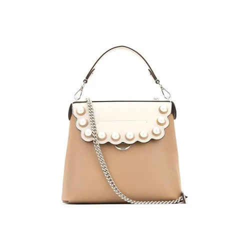 FENDI Cow Leather Backpack Women's Milk Tea Beige