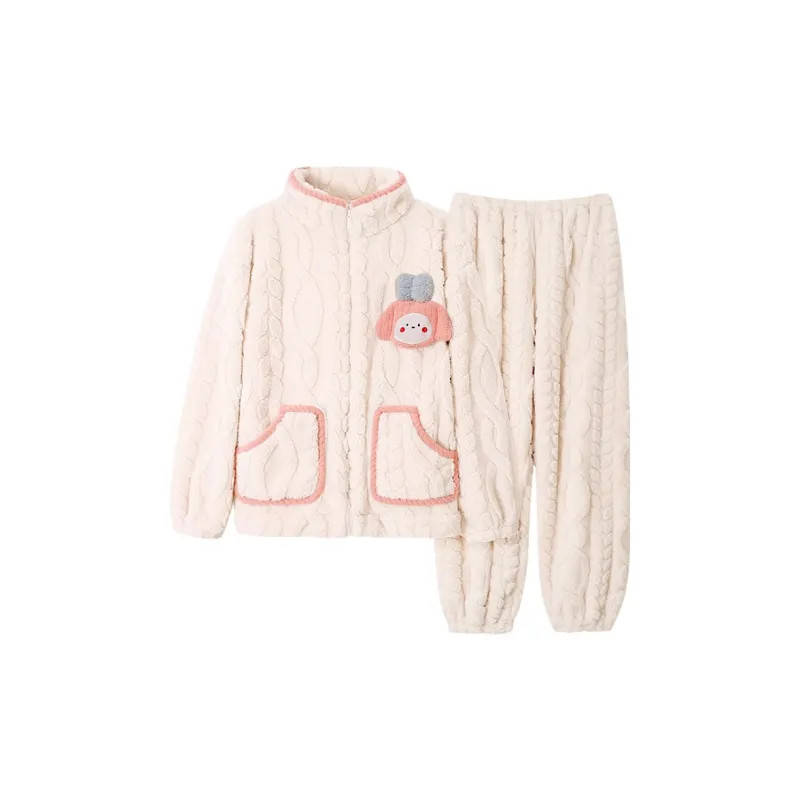 Lanza Pajama Set Women's Lotus Color Little Rabbit-0