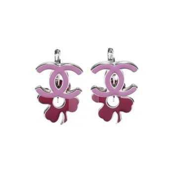 CHANEL 2004 Cc Clover Earrings
