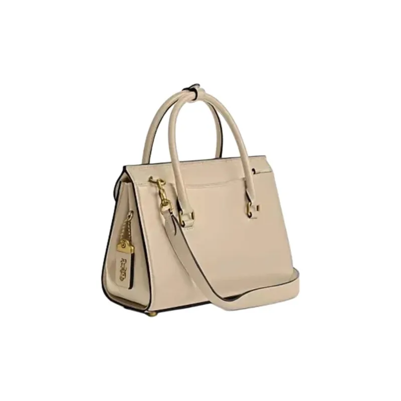 COACH Calfskin Briefcase, Handbag Medium Size Women's Ivory-0
