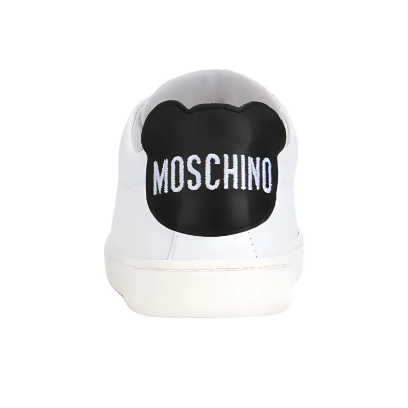 MOSCHINO Low Top Stylish Skateboarding Shoes Women's White-4
