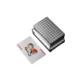 Silver Foil Grid Silver Poker Card
