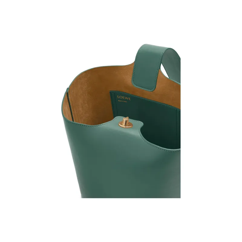 LOEWE Bucket Series Calfskin Bucket Bags One Shoulder Handbags Medium Size Women's Cardamom Green-5