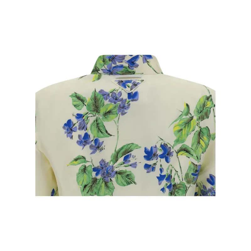 PRADA Floral Printed Button Up Shirt-5